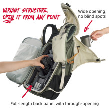Kameros krepšys - VSGO Pocket Ranger 35L Expandable Off White Green Kameros krepšys - VSGO Pocket Ranger 35L Expandable Off White Green