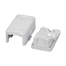 Surface-mounted distribution box, 2-Port, self-closing dust cover
