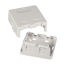 Surface-mounted distribution box, 2-Port, self-closing dust cover