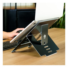 Riser Flexibel Laptopständer - verstellbar - schwarz - Schwarz - 25,4 cm (10 Zoll) - 55,9 cm (22 Zoll) - Aluminium - 5 k