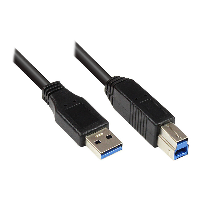 Good Connections USB3.0 Kabel AB schwarz 0,2m
