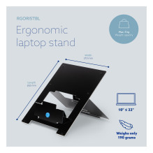 Riser Flexibel Laptopständer - verstellbar - schwarz - Schwarz - 25,4 cm (10 Zoll) - 55,9 cm (22 Zoll) - Aluminium - 5 k