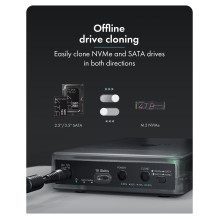 ICY Box Docking and Cloning Station - for M.2 NVMe SSD and 2.5" / 3.5" SATA SSD / HDD