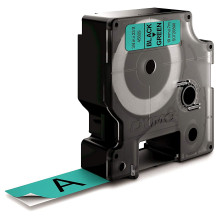 Dymo D1 Label tape 19 mm x 7 m black on green 45809