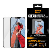 PanzerGlass Screen Protector iPhone 16e, 14, 13, 13 Pro, Ultra-Wide Fit w. FASTFIT IN-A-BOX