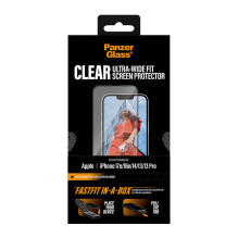 PanzerGlass Screen Protector iPhone 16e, 14, 13, 13 Pro, Ultra-Wide Fit w. FASTFIT IN-A-BOX