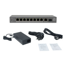 PoE+Switch 8xGE PoE / 1xGE / 1xSFP 120W unmanag.Plastik