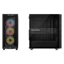 Corsair 3200D RS ARGB vidutinio dydžio bokšto tipo kompiuterio korpusas – dūminis