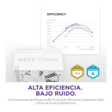 NZXT Maitinimo šaltinis 1000W 80+ Gold C Balta C1000 ATX3.1 PA-0G2BW-E NZXT Maitinimo šaltinis 1000W 80+ Gold C Balta C1000 ATX3.1 PA-0G2BW-E