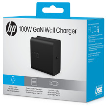 N HP GaN Wall Charger - USB-C Power Supply - AC 115/230 V - 100 watt - Europe - Black