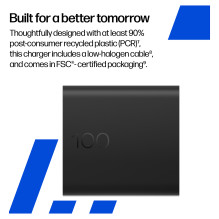 N HP GaN Wall Charger - USB-C Power Supply - AC 115/230 V - 100 watt - Europe - Black