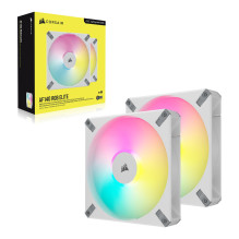 Corsair AF140 RGB ELITE Balta pakuotė po 2 140mm Dėklo ventiliatorius Corsair AF140 RGB ELITE Balta pakuotė po 2 140mm Dėklo ventiliatorius
