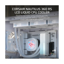 K Corsair „Nautilus 360“ LCD skysčio procesoriaus aušintuvas, baltas K Corsair „Nautilus 360“ LCD skysčio procesoriaus aušintuvas, baltas