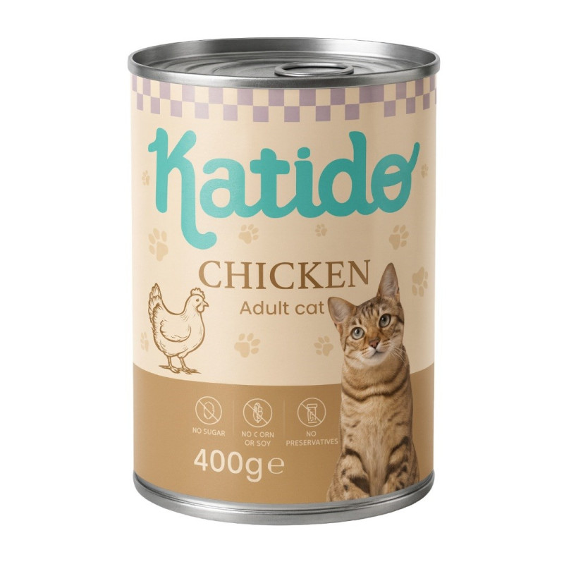 KATIDO Vištiena - šlapias kačių ėdalas - 400 g