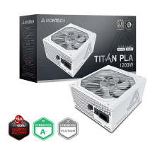 Montech Titan PLA 1200W – 80 PLUS Cybenetics Platinum Modulinis maitinimo šaltinis, PCIe 5.1 – 1200 vatų, baltas