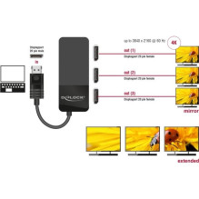 DeLOCK DisplayPort Splitter 1.4 1x DisplayPort 3x DisplayPort (juodas, 30cm) DeLOCK DisplayPort Splitter 1.4 1x DisplayPort 3x DisplayPort (juodas, 30cm)