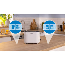 Bosch TAT2M121 skrudintuvas, 6 vnt., 2 riekelės, 950 W, balta Bosch TAT2M121 skrudintuvas, 6 vnt., 2 riekelės, 950 W, balta