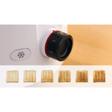 Bosch TAT2M121 skrudintuvas, 6 vnt., 2 riekelės, 950 W, balta Bosch TAT2M121 skrudintuvas, 6 vnt., 2 riekelės, 950 W, balta