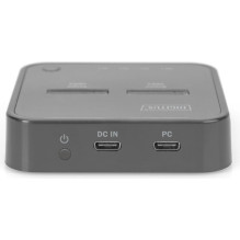 Digitus Dual M.2 NVM SSD Docking Station (Black, USB-C, M2 SSD)