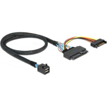 DeLOCK Adapterkabel SFF-8643 U.2 SFF-8639 + SATA Stromanschluss (Black, 50cm) DeLOCK Adapterkabel SFF-8643 U.2 SFF-8639 + SATA Stromanschluss (Black, 50cm)