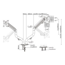 Gembird MA-DA2-02 Adjustable desk 2-display mounting arm (tilting), 17"-32", up to 8 kg Gembird MA-DA2-02 Adjustable desk 2-display mounting arm (tilting), 17"-32", up to 8 kg