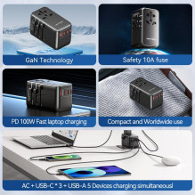 POWER ADAPTER TRAVEL 4PORT / BLACK FJGB0 VENTION