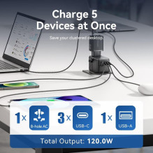 POWER ADAPTER TRAVEL 4PORT / BLACK FJGB0 VENTION