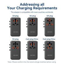 POWER ADAPTER TRAVEL 4PORT / BLACK FJGB0 VENTION