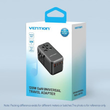 POWER ADAPTER TRAVEL 4PORT / BLACK FJGB0 VENTION