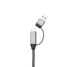 PNI CD600 USB C tipo į C tipo 60 W duomenų ir įkrovimo laidas + USB C tipo į USB-A adapteris, 1 m ilgio