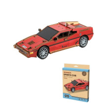 WOODEN 3D PUZZLE RED CAR 60PCS