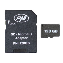 MicroSD PNI 128GB memory card with SD adapter, Class 10, 80 Mb / s, V30 MicroSD PNI 128GB memory card with SD adapter, Class 10, 80 Mb / s, V30