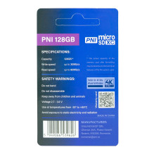 MicroSD PNI 128GB memory card with SD adapter, Class 10, 80 Mb / s, V30 MicroSD PNI 128GB memory card with SD adapter, Class 10, 80 Mb / s, V30