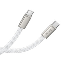 Flat Cable USB C to USB C Hoco 3A 60W 1 m X125 white Flat Cable USB C to USB C Hoco 3A 60W 1 m X125 white