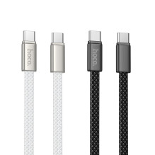 Flat Cable USB C to USB C Hoco 3A 60W 1 m X125 white Flat Cable USB C to USB C Hoco 3A 60W 1 m X125 white