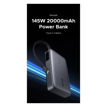 UGREEN PB551 20,000mAh 145W power bank 1x USB-C 1x USB-A 1x integrated USB-C cable display UGREEN PB551 20,000mAh 145W power bank 1x USB-C 1x USB-A 1x integrated USB-C cable display