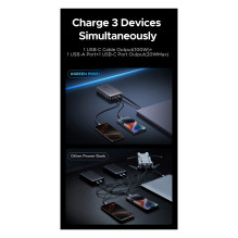 UGREEN PB551 20 000 mAh 145 W išorinė baterija, 1 x USB-C, 1 x USB-A, 1 x integruotas USB-C laidas, ekranas UGREEN PB551 20 000 mAh 145 W išorinė baterija, 1 x USB-C, 1 x USB-A, 1 x integruotas USB-C laidas, ekranas