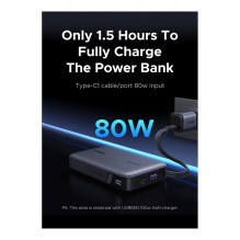 UGREEN PB551 20 000 mAh 145 W išorinė baterija, 1 x USB-C, 1 x USB-A, 1 x integruotas USB-C laidas, ekranas UGREEN PB551 20 000 mAh 145 W išorinė baterija, 1 x USB-C, 1 x USB-A, 1 x integruotas USB-C laidas, ekranas