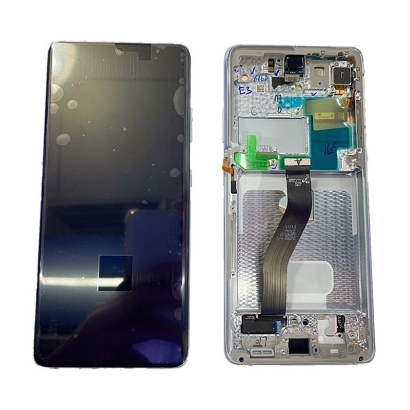 LCD screen Samsung G998 S21 Ultra with touch screen and frame Phantom Silver original (service pack)
