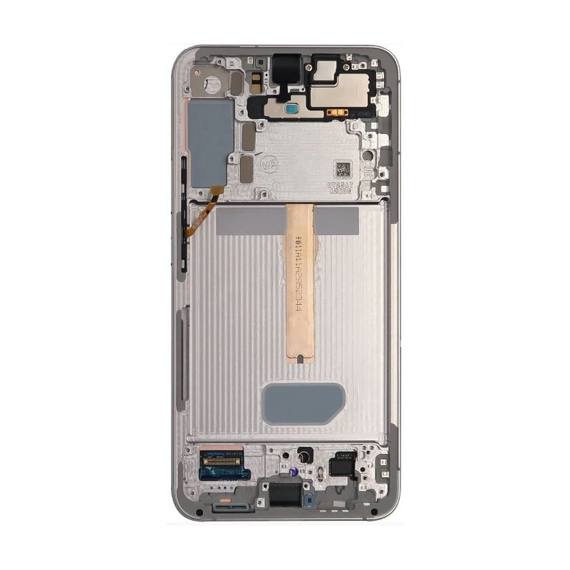 Ekranas Samsung S906 S22 Plus 5G su lietimui jautriu stikliuku ir rėmeliu White / Cream / Sky Blue originalus (used Grad