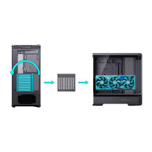 Jonsbo D400 PC dėklas, Midi bokštas, ATX, Tempered Glass - juodas