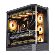 Jonsbo D400 PC dėklas, Midi bokštas, ATX, Tempered Glass - juodas