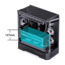 Jonsbo D400 PC dėklas, Midi bokštas, ATX, Tempered Glass - juodas