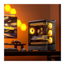 Jonsbo D400 PC dėklas, Midi bokštas, ATX, Tempered Glass - juodas