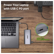 D Acer 12-in-1 Type-C Dockingstation silver grey