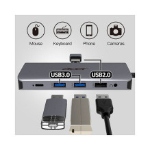 D Acer 12-in-1 Type-C Dockingstation silver grey