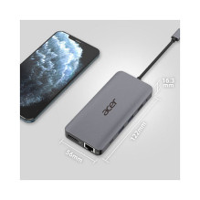 D Acer 12-in-1 Type-C Dockingstation silver grey