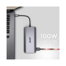 D Acer 12-in-1 Type-C Dockingstation silver grey