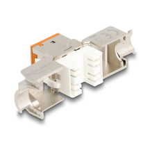 Delock Keystone Modul RJ45 Buchse zu LSA Cat.6A werkzeugfrei orange Set 10 Stück Delock Keystone Modul RJ45 Buchse zu LSA Cat.6A werkzeugfrei orange Set 10 Stück