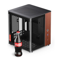 Jonsbo TK-0 PC Gehäuse, Mini-Tower, Mini-ITX, Tempered Glass, Holz - schwarz